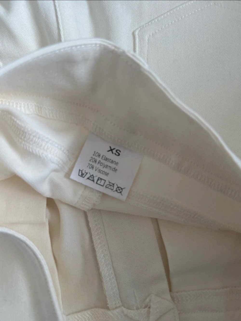 White High Waist Flare Pants XS Stretch Pull-On Career Casual - Picture 3 of 3